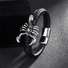 Black Genuine Leather Pirate Skull on Anchor Bracelet-Skull Bracelet-Innovato Design-Scorpio-7-Innovato Design