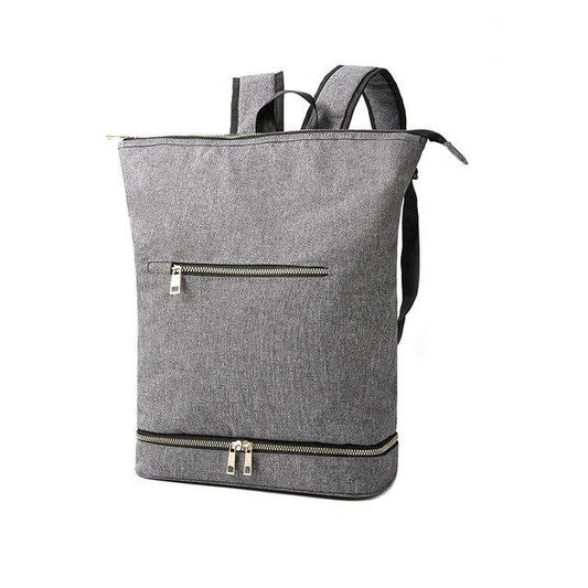 Black/Gray Dry and Wet Separator 20 to 35 Litre Fitness Backpack with Shoe Compartment-Sport Backpacks-Innovato Design-Gray-Innovato Design