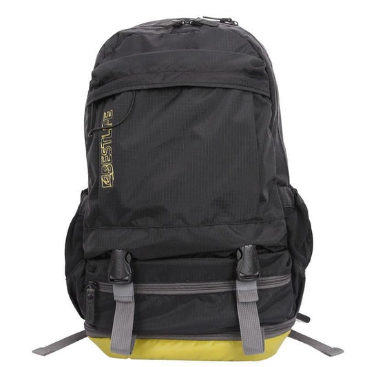 Black Camping/Hiking 20 to 35 Litre Backpack with Shoe Compartment-Sport Backpacks-Innovato Design-Innovato Design