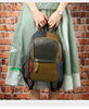 Large Colorful Green Yellow Blue and Red Pattern Genuine Leather Backpack-Backpacks-Innovato Design-Innovato Design