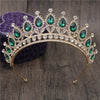 Queen Bridal Tiaras and Crowns in 15 Different Styles for Wedding or Prom-Crowns-Innovato Design-Gold Green-Innovato Design