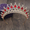 Queen Bridal Tiaras and Crowns in 15 Different Styles for Wedding or Prom-Crowns-Innovato Design-Gold Red-Innovato Design