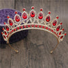 Queen Bridal Tiaras and Crowns in 15 Different Styles for Wedding or Prom-Crowns-Innovato Design-Gold Full Red-Innovato Design