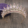 Queen Bridal Tiaras and Crowns in 15 Different Styles for Wedding or Prom-Crowns-Innovato Design-Gold Full Pink-Innovato Design