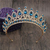 Queen Bridal Tiaras and Crowns in 15 Different Styles for Wedding or Prom-Crowns-Innovato Design-Peacock blue-Innovato Design