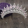 Queen Bridal Tiaras and Crowns in 15 Different Styles for Wedding or Prom-Crowns-Innovato Design-Silver Pink-Innovato Design