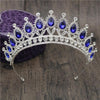 Queen Bridal Tiaras and Crowns in 15 Different Styles for Wedding or Prom-Crowns-Innovato Design-Silver Blue-Innovato Design