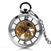 Open Faced Pocket Mechanical Watch with Hollow Gear Skeleton Design-Pocket Watch-Innovato Design-Silver Gold-Innovato Design