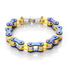 Bike Chain Bracelet Slim Size Multi Tones Unisex-Bracelets-Innovato Design-Blue Yellow-7-Innovato Design