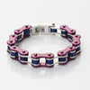 Bike Chain Bracelet Slim Size Multi Tones Unisex-Bracelets-Innovato Design-Purple Blue-7-Innovato Design