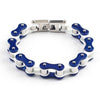 Bike Chain Bracelet Slim Size Multi Tones Unisex-Bracelets-Innovato Design-Blue White-7-Innovato Design