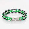 Bike Chain Bracelet Slim Size Multi Tones Unisex-Bracelets-Innovato Design-Blue Green-7-Innovato Design