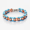 Bike Chain Bracelet Slim Size Multi Tones Unisex-Bracelets-Innovato Design-Blue Orange-7-Innovato Design