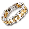 Innovato Silver & Gold Stainless Steel Motorcycle Bracelet-Bracelets-Innovato Design-7-Innovato Design