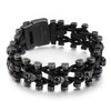 Stainless Steel Motorcycle Chain Antique Black Bracelet with Skulls-Bracelets-Innovato Design-7-Innovato Design