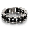 Large Biker Chain Stainless Steel Bracelet-Bracelets-Innovato Design-Black Silver-8.3-Innovato Design