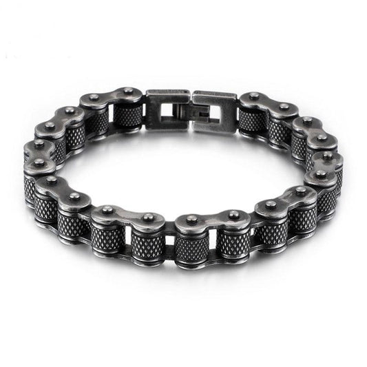 Antique Black Motorcycle Link Chain Bracelet-Bracelets-Innovato Design-Innovato Design