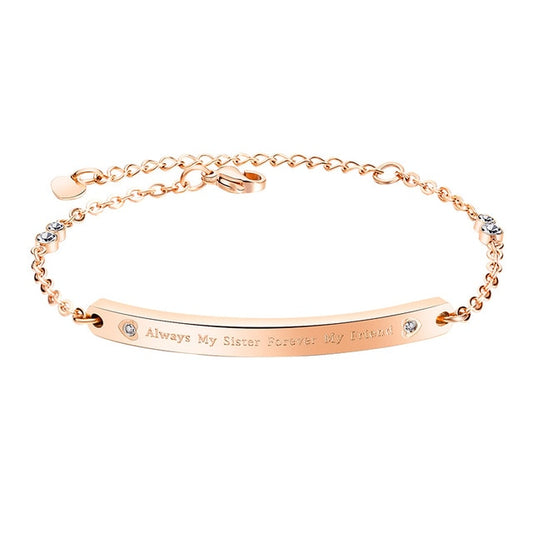 Custom Engrave Link Chain Stainless Steel Fashion Bracelet-Bracelets-Innovato Design-Rose Gold-Innovato Design