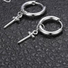 Punk Pair Cross Hoop Earrings Silver Unisex-Earrings-Innovato Design-Innovato Design