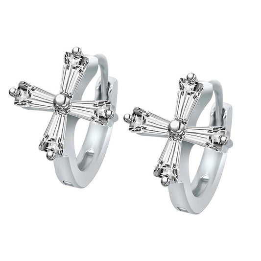 Greek Style 925 Sterling Silver Circle Hoop Earrings-Earrings-Innovato Design-Innovato Design