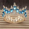 MultiColor Royal King & Queen Prom Crown-Crowns-Innovato Design-Gold Light Blue-Innovato Design