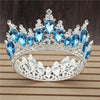 MultiColor Royal King & Queen Prom Crown-Crowns-Innovato Design-Silver Light Blue-Innovato Design