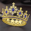 Fashion Royal King and Queen Tiara Crown for Wedding or Party-Crowns-Innovato Design-Gold Blue-Innovato Design
