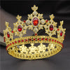Fashion Royal King and Queen Tiara Crown for Wedding or Party-Crowns-Innovato Design-Gold Red-Innovato Design