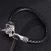 Steel Buckle Wolf Bangle Leather Bracelet-Bracelets-Innovato Design-Brown-6.5-Innovato Design
