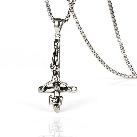 St. Peter's Inverted Jesus Cross Pendant Necklace-Necklaces-Innovato Design-24-Innovato Design