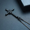 Upside Down / Inverted Pentagram St Peter's Cross Necklace-Necklaces-Innovato Design-Silver-Innovato Design