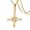 Upside Down / Inverted Pentagram St Peter's Cross Necklace-Necklaces-Innovato Design-Gold-Innovato Design