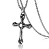 Gothic Silver or Gold Stainless Steel Cross Pendant and Chain Necklace-Necklaces-Innovato Design-Silver-Innovato Design