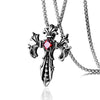 Titanium Steel Crystal Cross Pendant and Chain Necklace-Necklaces-Innovato Design-Black-Innovato Design