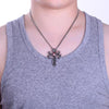 Titanium Steel Crystal Cross Pendant and Chain Necklace-Necklaces-Innovato Design-Black-Innovato Design