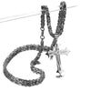 2 Layer Cross Pendant with Byzantine Chain Necklace-Necklaces-Innovato Design-Silver-18-Innovato Design