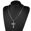2 Layer Cross Pendant with Byzantine Chain Necklace-Necklaces-Innovato Design-Silver-18-Innovato Design