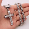 Mechanical Silver Crucifix Pendant and Byzantine Chain Necklace-Necklaces-Innovato Design-Silver-18-Innovato Design