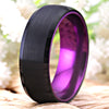 8mm Classic Purple and Black-Plated Tungsten Wedding Band-Rings-Innovato Design-6-Innovato Design