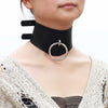 Silver Color Metal Ring Belt Choker Leather Gothic Harajuku Necklace-Necklace-Innovato Design-Black-Innovato Design