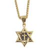 Messianic Star of David with Cross Pendant Necklace-Necklaces-Innovato Design-Gold-Innovato Design