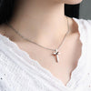 Silver Couple Ring with Zirconia and Cross Pendant Chain Necklace-Necklaces-Innovato Design-Female-Innovato Design
