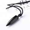 Black Obsidian Sharp Stone Rope Necklace-Necklaces-Innovato Design-Innovato Design
