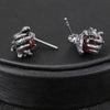 Dragon Claw with Red Cubic Zirconia 316L Stainless Steel Punk Rock Stud Earrings-Earrings-Innovato Design-Innovato Design