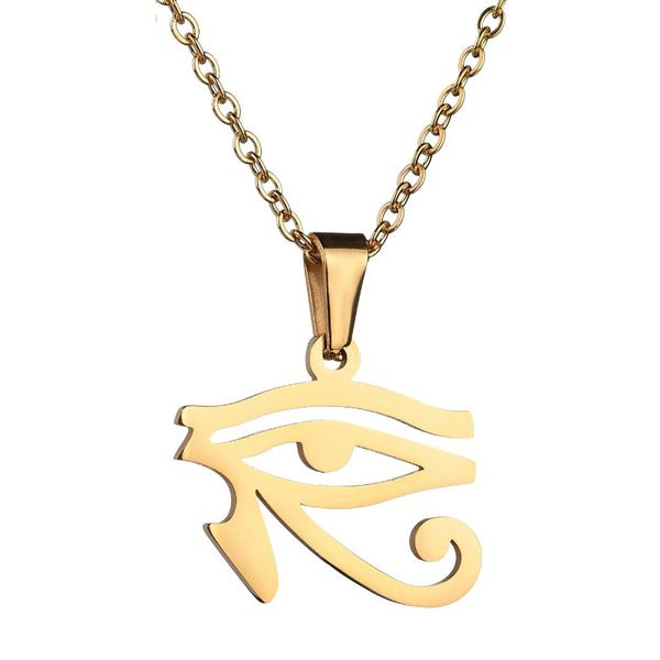 Egyptian Gods Power Eye of Horus Stainless Steel Chain Pendant Necklace-Necklaces-Innovato Design-Gold-Innovato Design