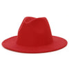 Solid Color Wide Brim Wool Felt Fedora Hat-Hats-Innovato Design-Black-L-Innovato Design
