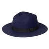 Wide Brim Vintage Fedora and Panama Hat-Hats-Innovato Design-Navy Blue-Innovato Design