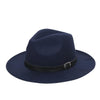 Wide Brim Vintage Fedora and Panama Hat-Hats-Innovato Design-Navy Blue 1-Innovato Design