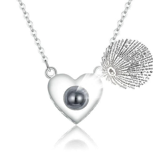 100 Languages of "I Love You" 925 Sterling Silver Fashion Pendant Necklace-Necklaces-Innovato Design-Innovato Design