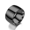 12mm Glossy Face Stainless Steel Punk Ring-Rings-Innovato Design-9-Black-Innovato Design